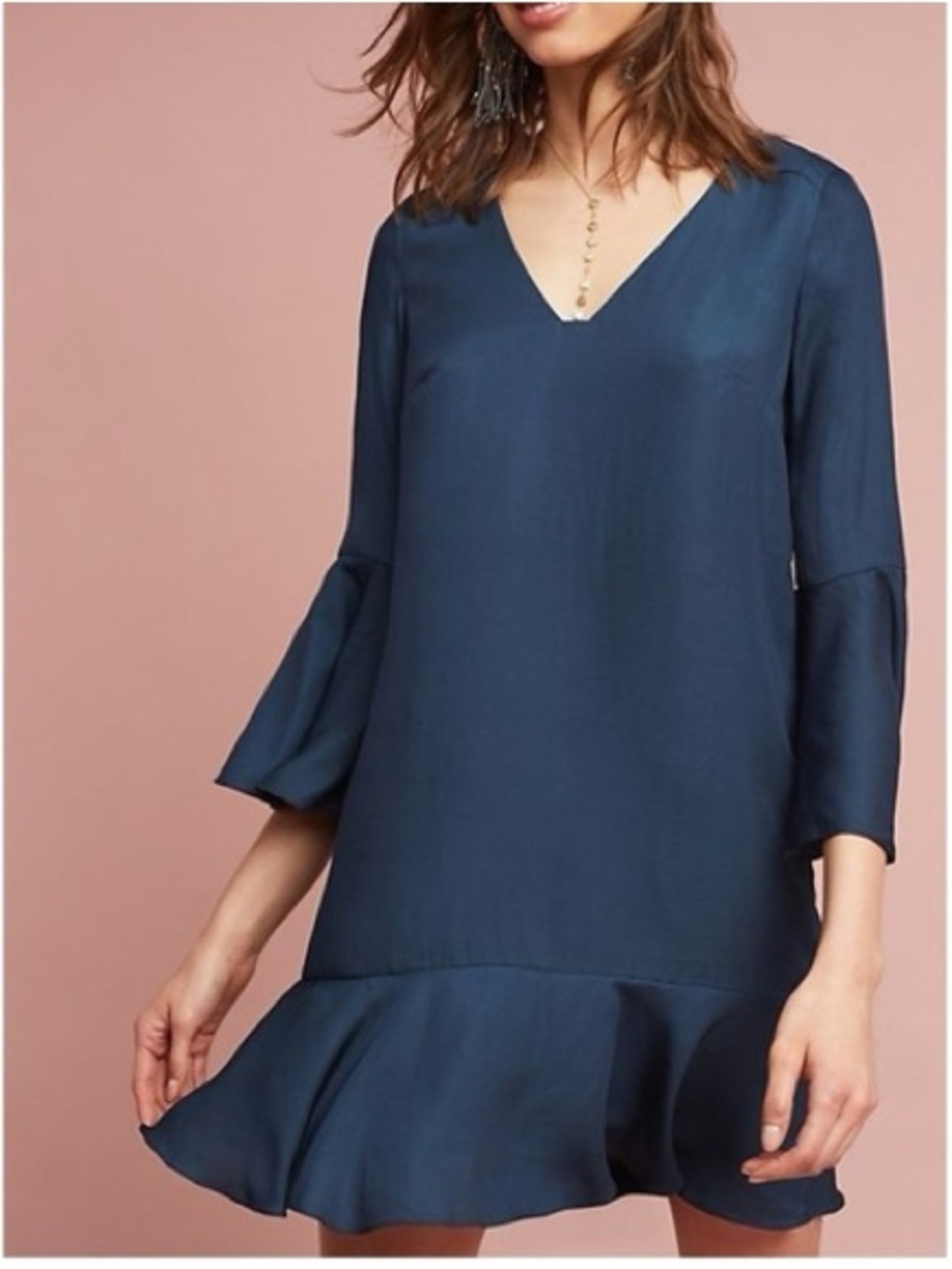 Anthropologie Maeve Galway Fluttered Blue Dress • Small